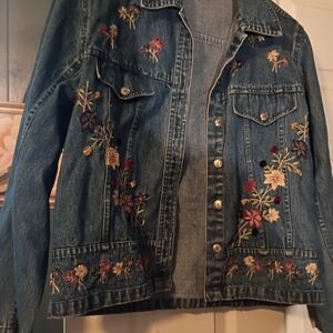 Floral Embroidered Denim Jacket